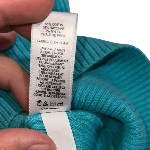 Express Teal V-Neck Sweater - Size Small - Picture 5 of 9